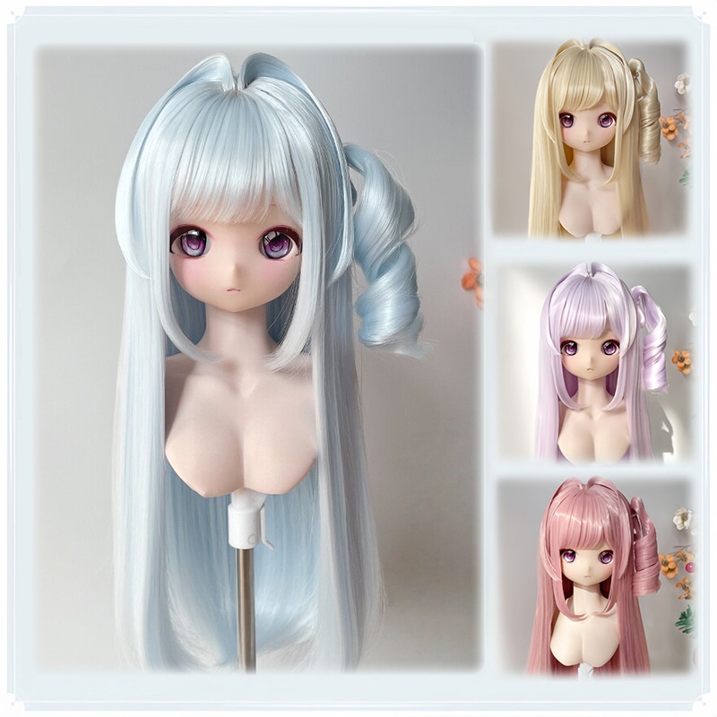 1/3　1/4　片側サイドロールロング　ドール用ウィッグ　耐熱　1/3ドール用ウィッグ
