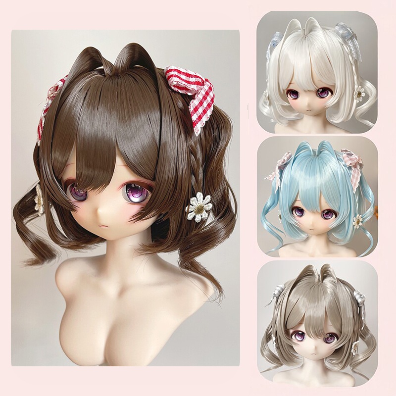 1/3　1/4　ツインカールボブ　ドール用ウィッグ　耐熱　1/3ドール用ウィッグ
