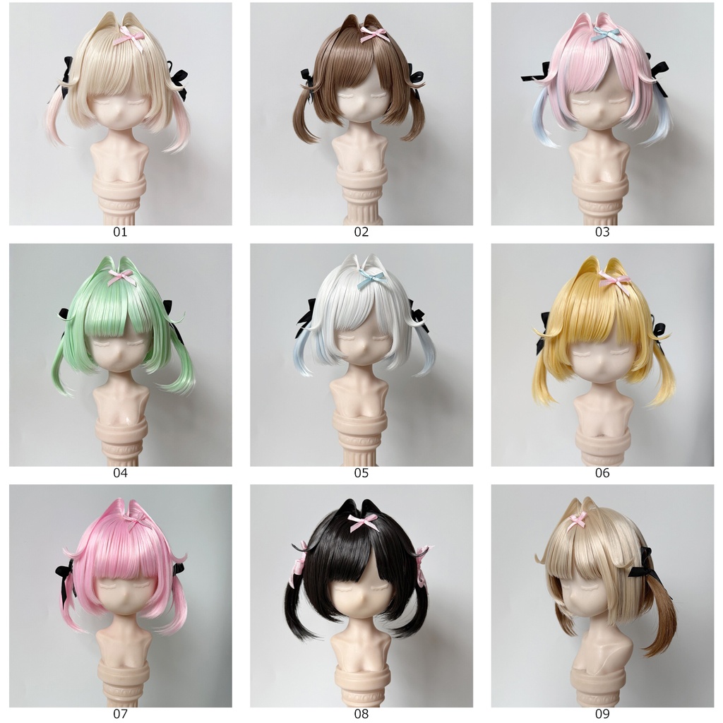 1/3 1/4 ふわりツインボブ ドール用ウィッグ 耐熱 1/3ドール用ウィッグ