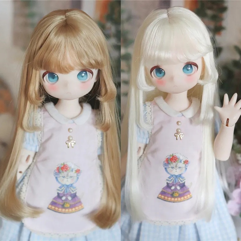 1/4 　1/3　1/6　姫カットロング　ドール用ウィッグ　耐熱　シルク調ファイバー