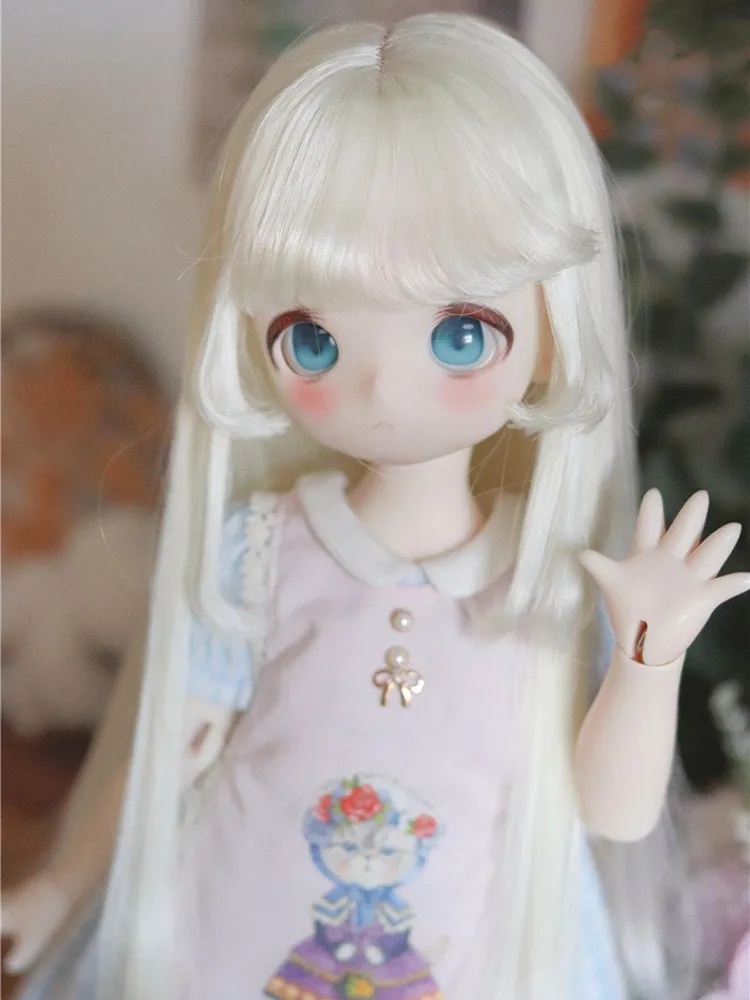 1/4 1/3 1/6 姫カットロング ドール用ウィッグ 耐熱 シルク調ファイバー