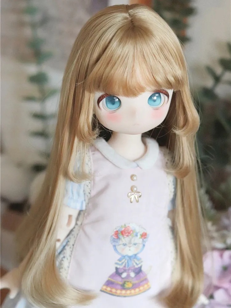 1/4 1/3 1/6 姫カットロング ドール用ウィッグ 耐熱 シルク調ファイバー