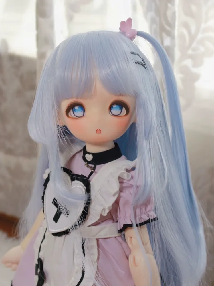 1/4 1/3 1/6 姫カットロング ドール用ウィッグ 耐熱 シルク調ファイバー