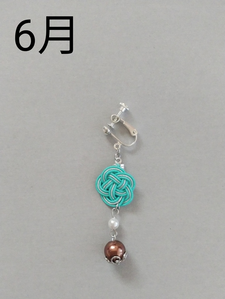 水引イヤリング(梅結び)