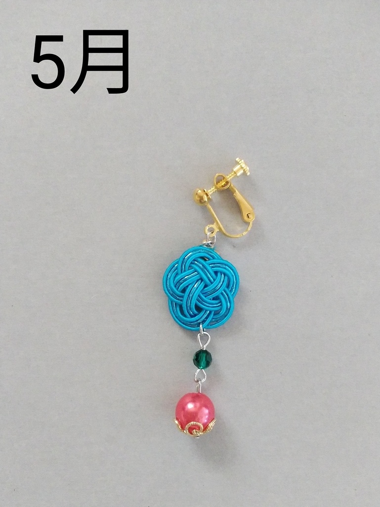水引イヤリング(梅結び)