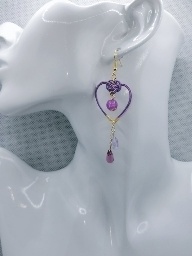 水引イヤリング(ハートの雫)