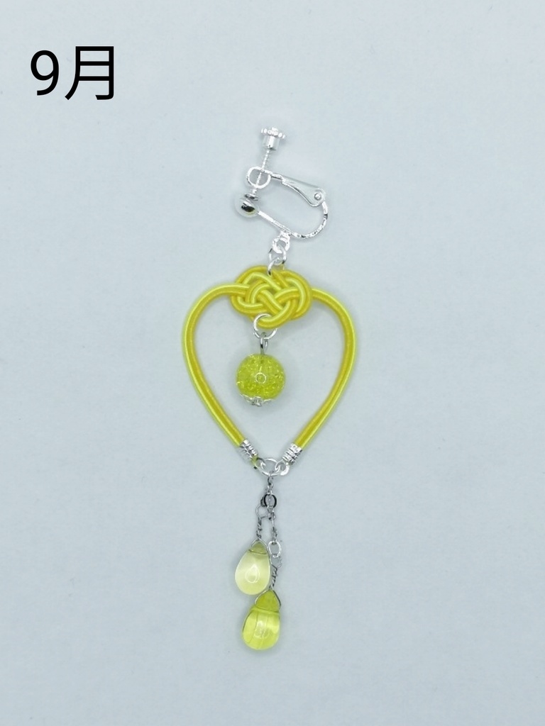 水引イヤリング(ハートの雫)