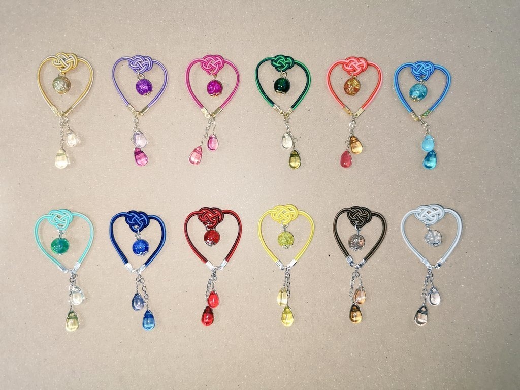 水引イヤリング(ハートの雫)