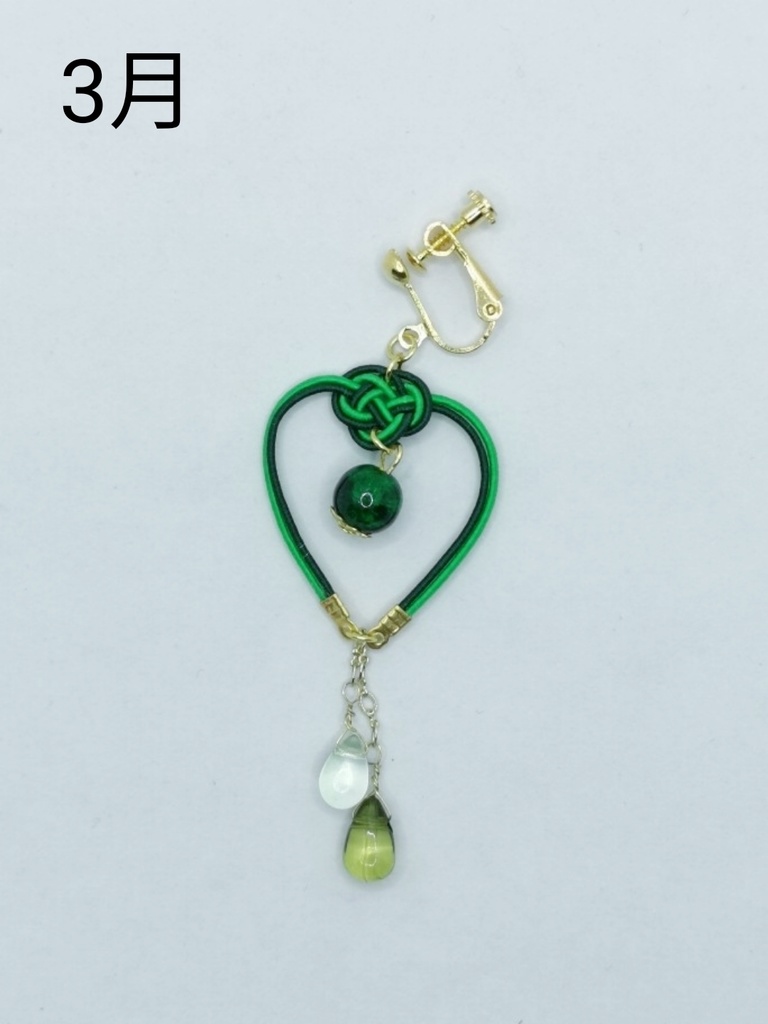 水引イヤリング(ハートの雫)