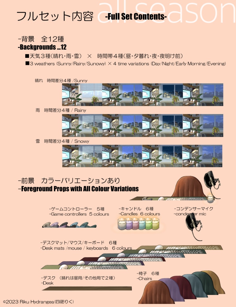 【動く背景】寛ぎのゲーミングルーム【オールシーズン/扇風機なしver.】 -lo-fi gaming room-