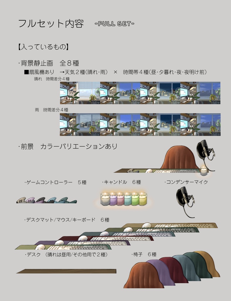 【静止画】寛ぎのゲーミングルーム【夏/扇風機ありver.】 -Lo-fi gaming room-