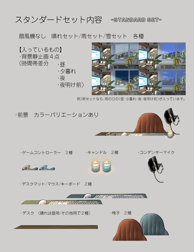 【静止画】寛ぎのゲーミングルーム【夏/扇風機ありver.】 -Lo-fi gaming room-