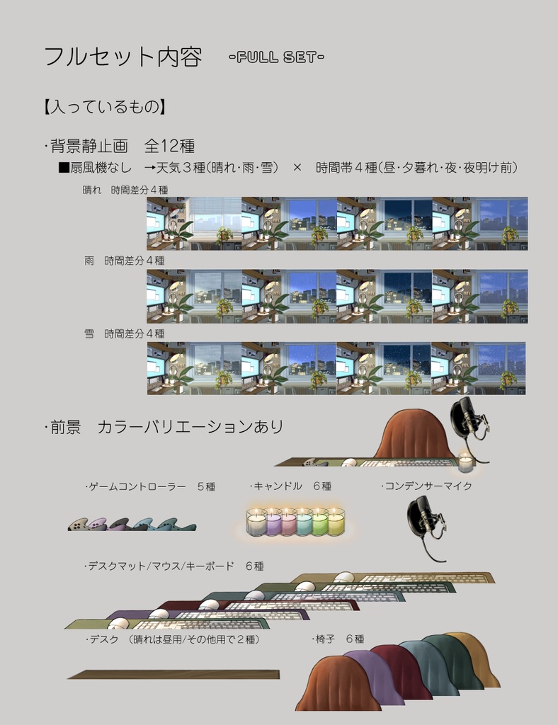 【静止画】寛ぎのゲーミングルーム【オールシーズン/扇風機なしver.】 -Lo-fi gaming room-