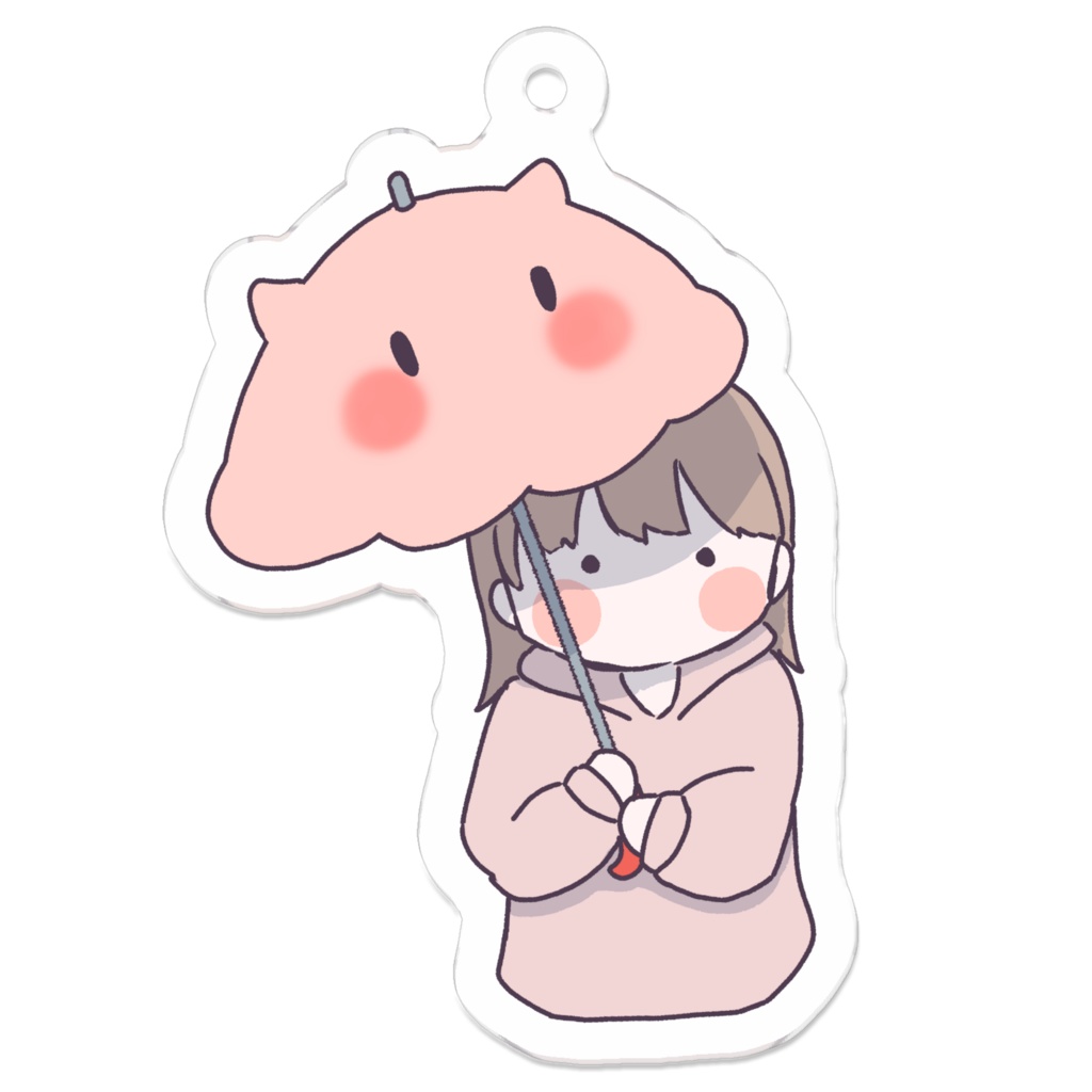 めんだこ傘をさす女の子アクキー