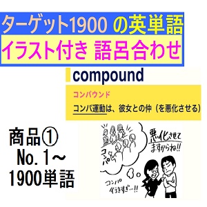 ① ターゲット1900英単語 語呂合わせ教材：No.1～1900単語（全体）
