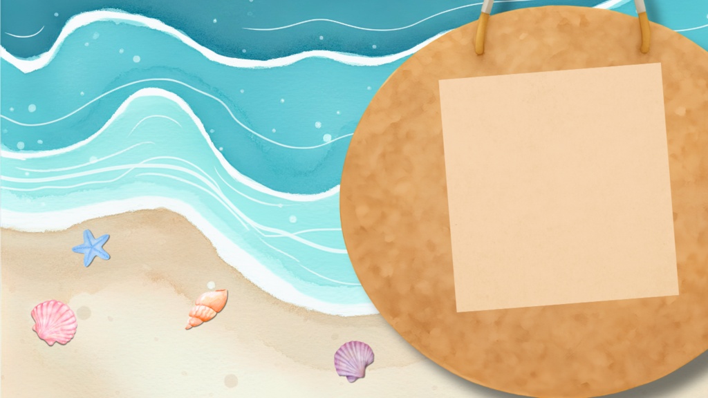 【夏素材】浜辺のウィークリースケジュール用素材【全6色】