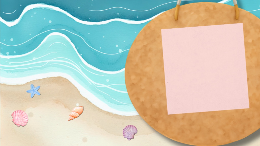 【夏素材】浜辺のウィークリースケジュール用素材【全6色】
