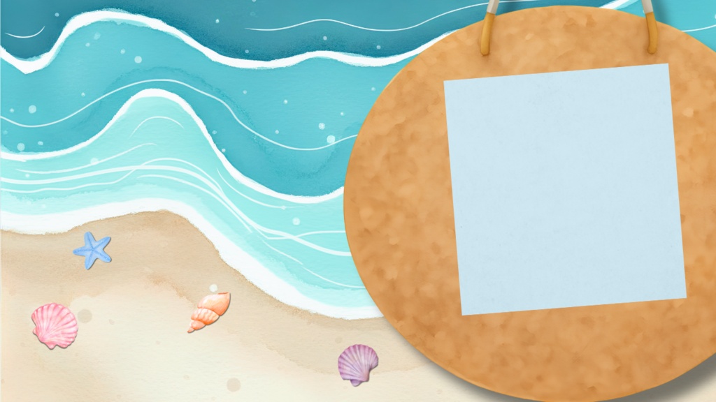 【夏素材】浜辺のウィークリースケジュール用素材【全6色】