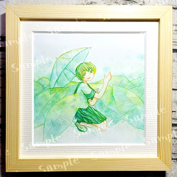 【額装作品】「green rain」