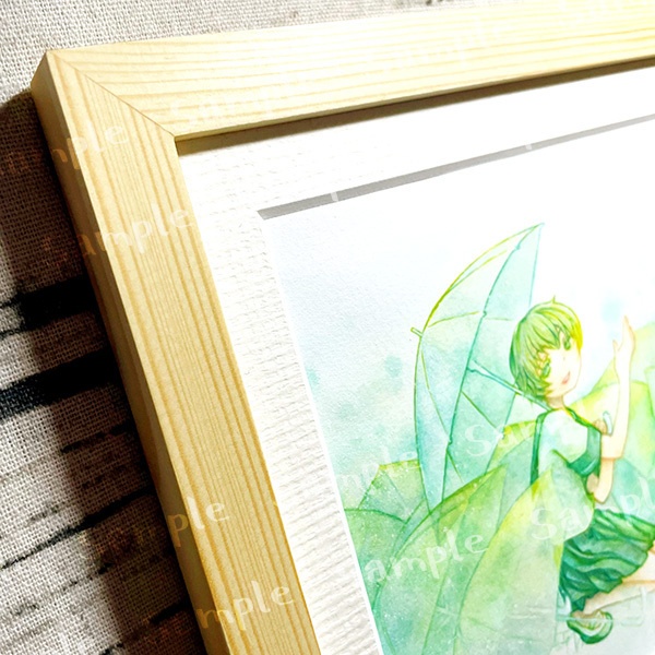 【額装作品】「green rain」