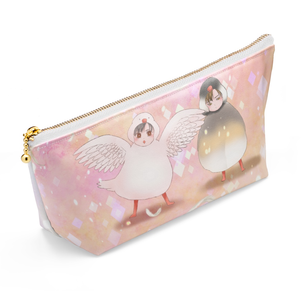 アマリン、ミコアカ文鳥ポーチ