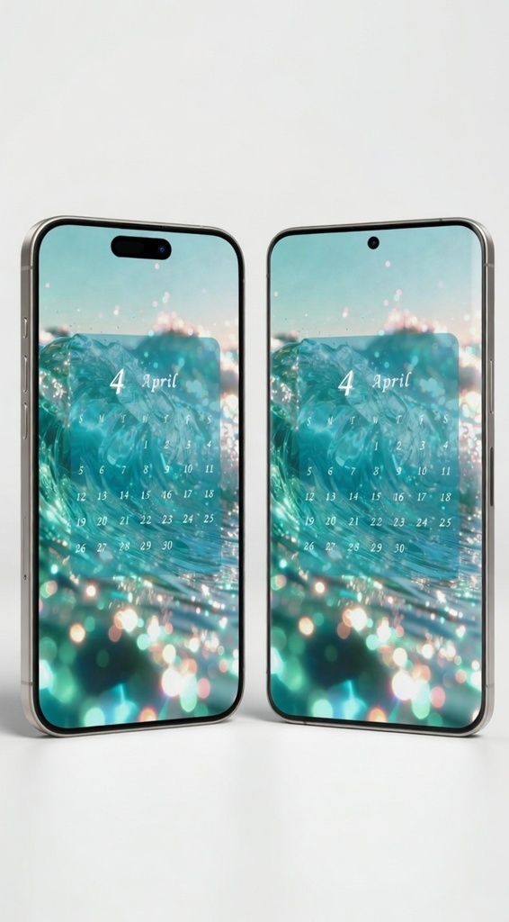 Crystal Ocean Glow | April Aesthetic Wallpaper