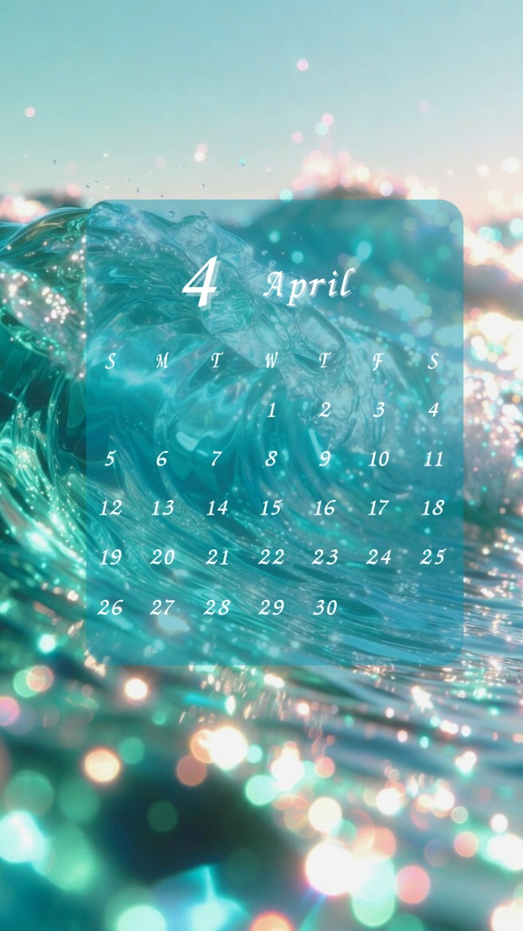 Crystal Ocean Glow | April Aesthetic Wallpaper