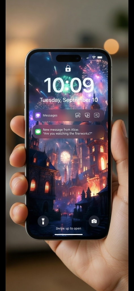 Fantasy Fireworks Castle Phone Wallpaper | Magical Night Lock Screen | 4K Included