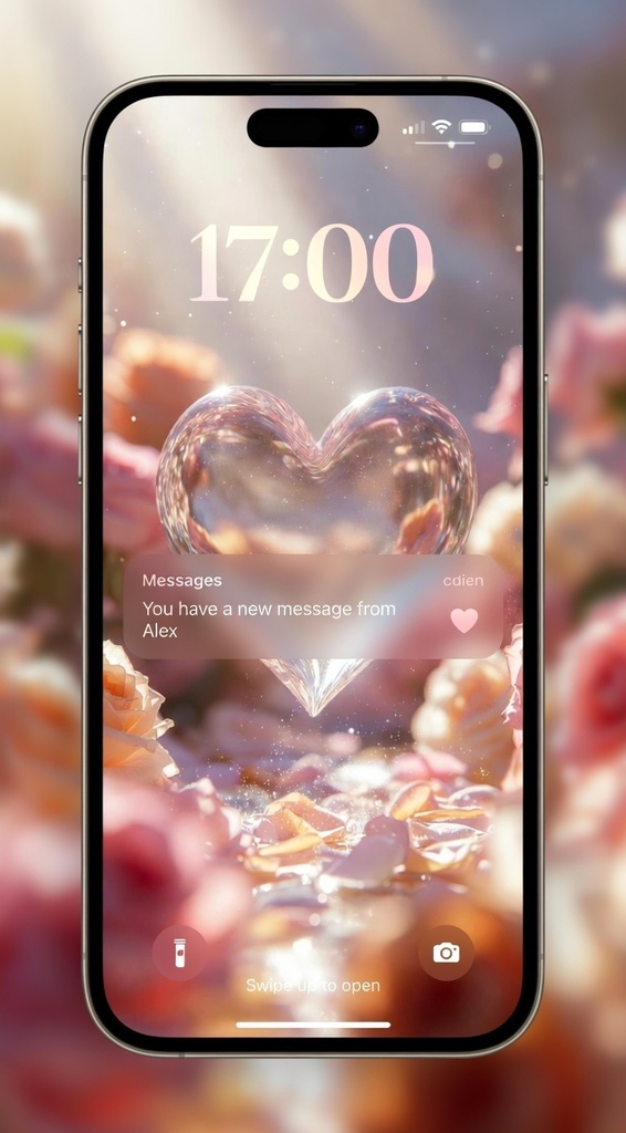 [Digital Wallpaper] Crystal Heart Magic - Ethereal Dreamy Aesthetic