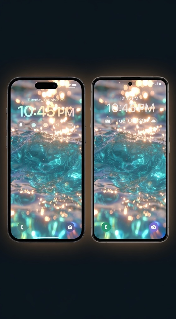 Dreamy Glowing Ocean Waves – Fantasy Aesthetic Wallpaper (4K Mobile Background)