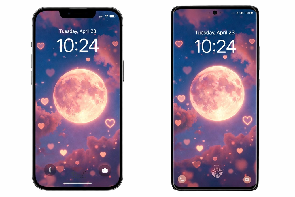 Romantic Moon Aesthetic Wallpaper 🌙💖 | Love Energy & Healing Phone Background