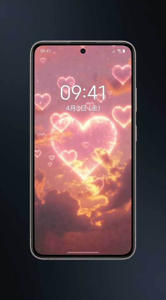Dreamy Heart Sunset Wallpaper | Aesthetic Pink Sky Phone Background