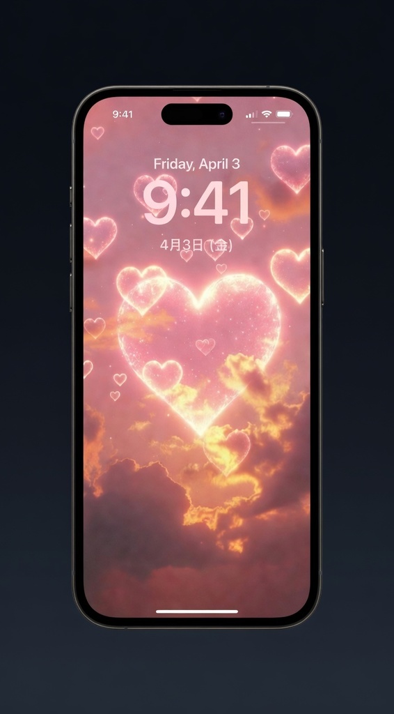 Dreamy Heart Sunset Wallpaper | Aesthetic Pink Sky Phone Background