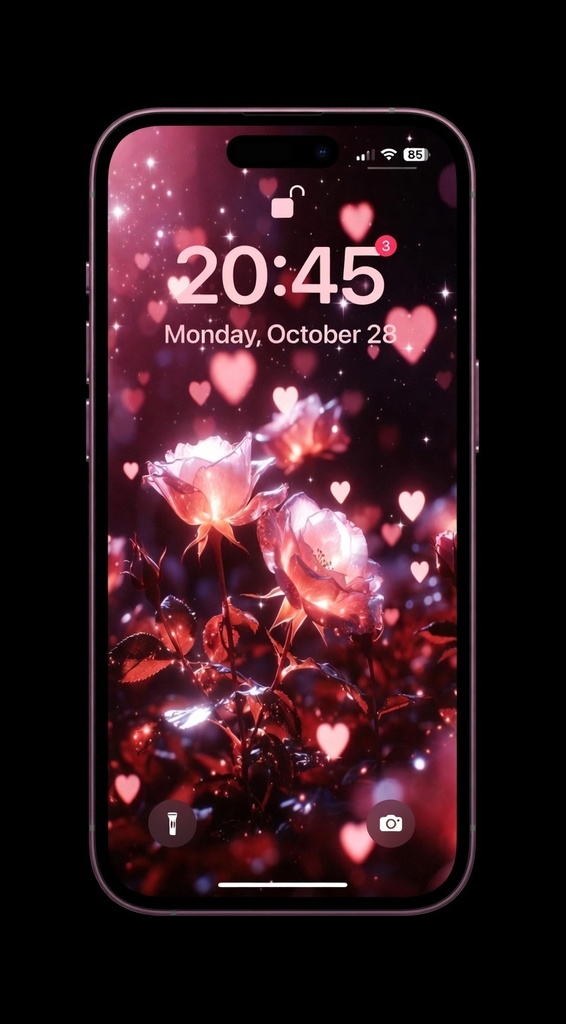 Red Rose & Heart Aesthetic Wallpaper | Romantic Dark Phone Background