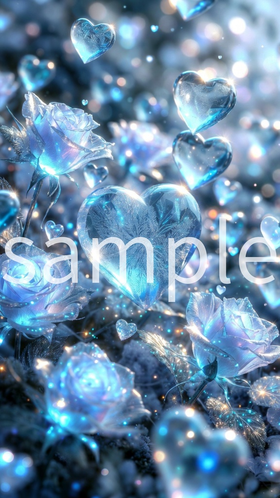 【みぃ|幻想壁紙】Fantasy Blue Hearts & Roses Wallpaper | iPhone & Android | Aesthetic HD Phone Wallpaper