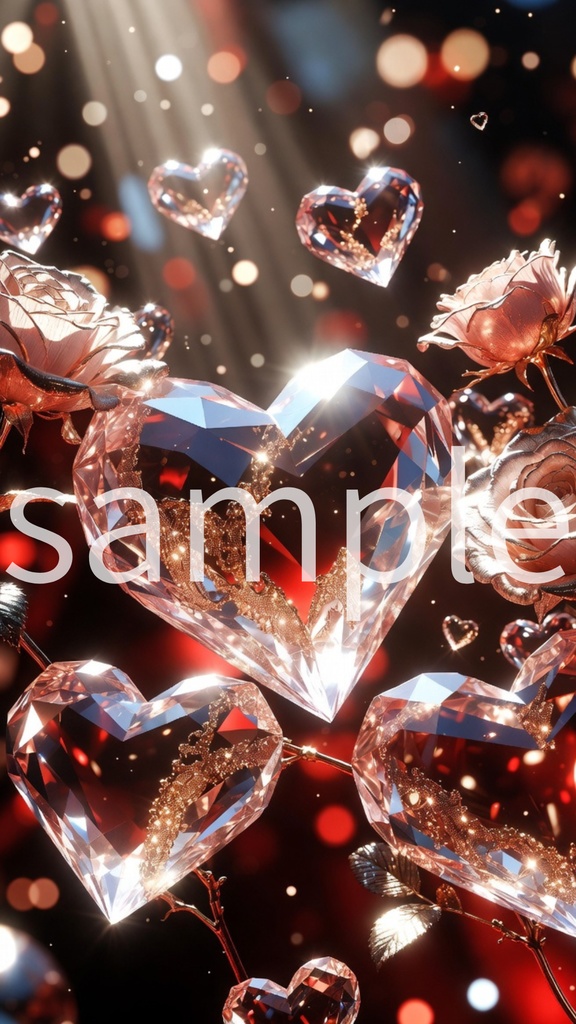 Glowing Heart Jewel Wallpaper | Fantasy Rose Aesthetic (Mobile)