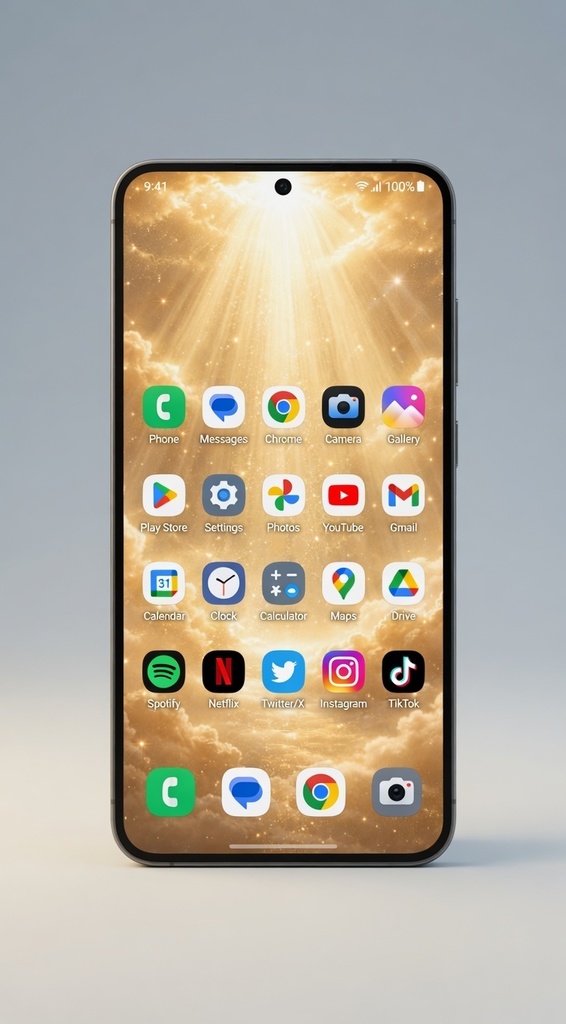【みぃ｜幻想壁紙】Golden Heavenly Light Sky Wallpaper | Dreamy, Calm & Aesthetic Phone Background