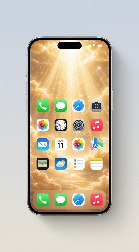 【みぃ|幻想壁紙】Golden Heavenly Light Sky Wallpaper | Dreamy, Calm & Aesthetic Phone Background