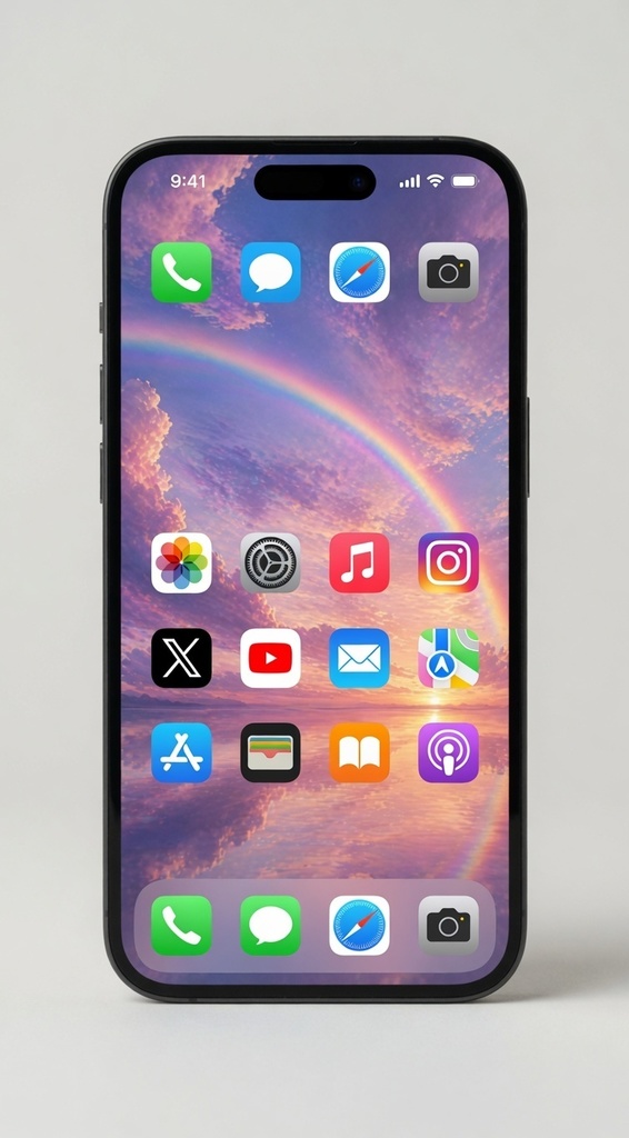 【みぃ｜幻想壁紙】Dreamy Rainbow Sky Wallpaper｜Aesthetic Sunset Phone Background
