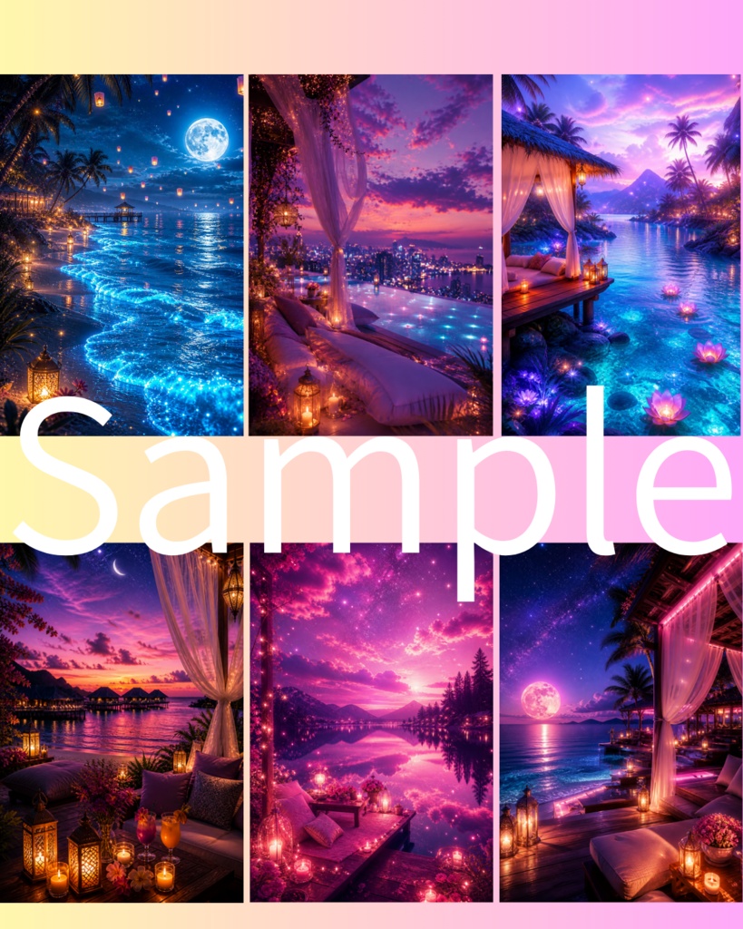 【みぃ|幻想シリーズ】Dreamy Moonlight Escape 🌙✨ | 6 Postcard Set