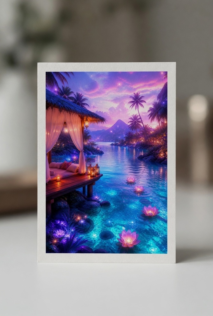 【みぃ｜幻想シリーズ】Dreamy Tropical Lagoon｜Digital Art Print