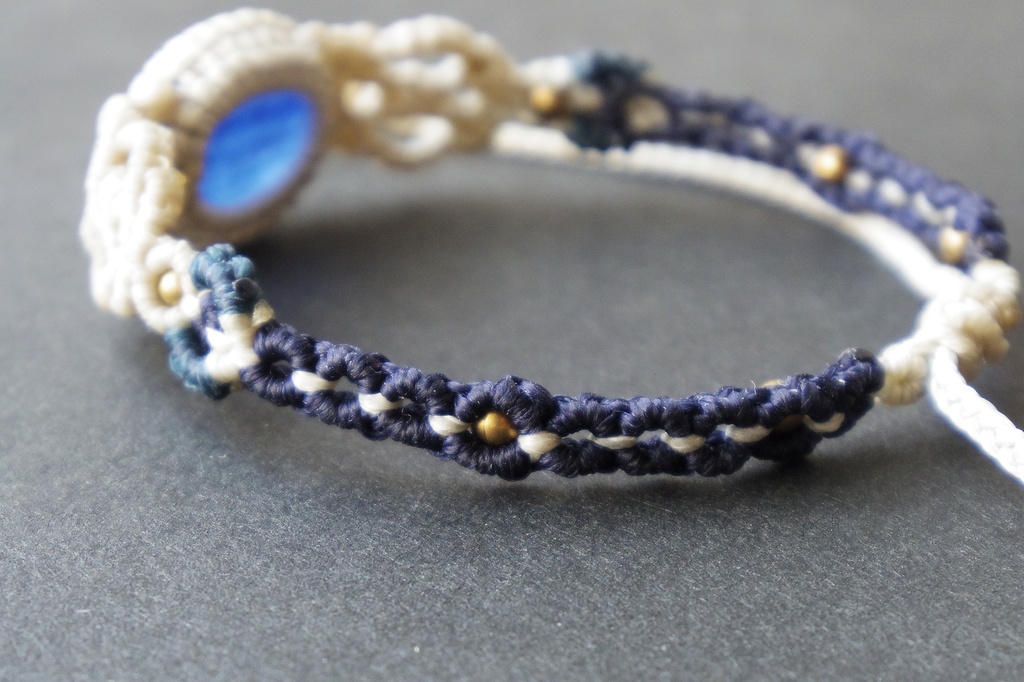 カイヤナイトのマクラメブレスレット 「Silk Road-İstanbul-」