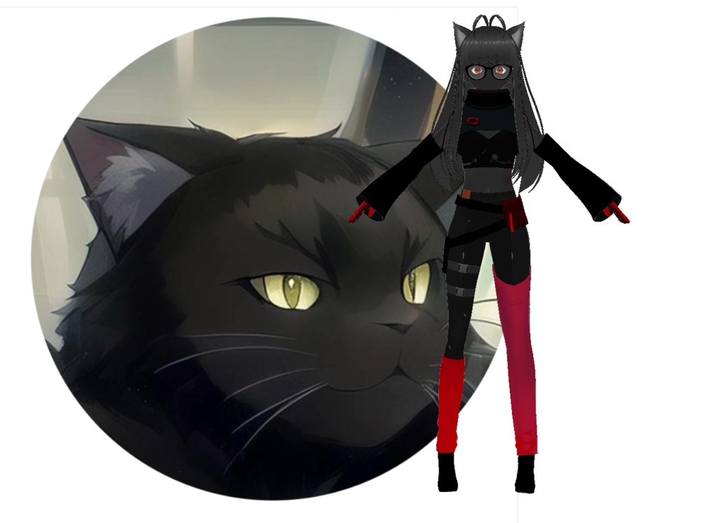 黒猫メガネのVRアバター - Siu - 2/4