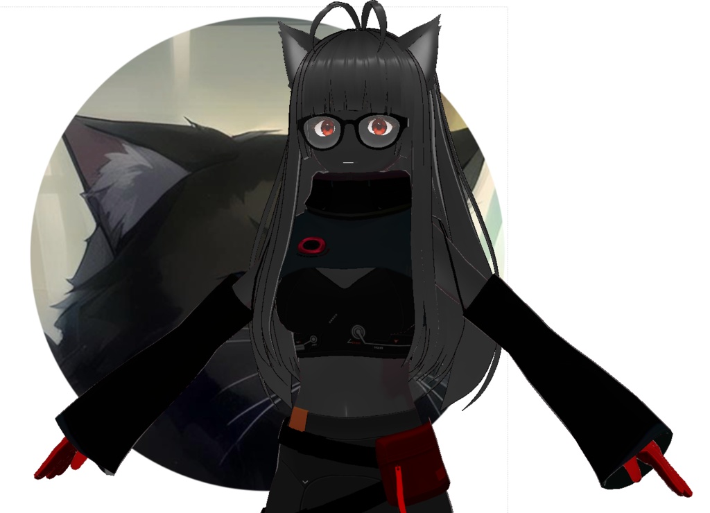 黒猫メガネのVRアバター
