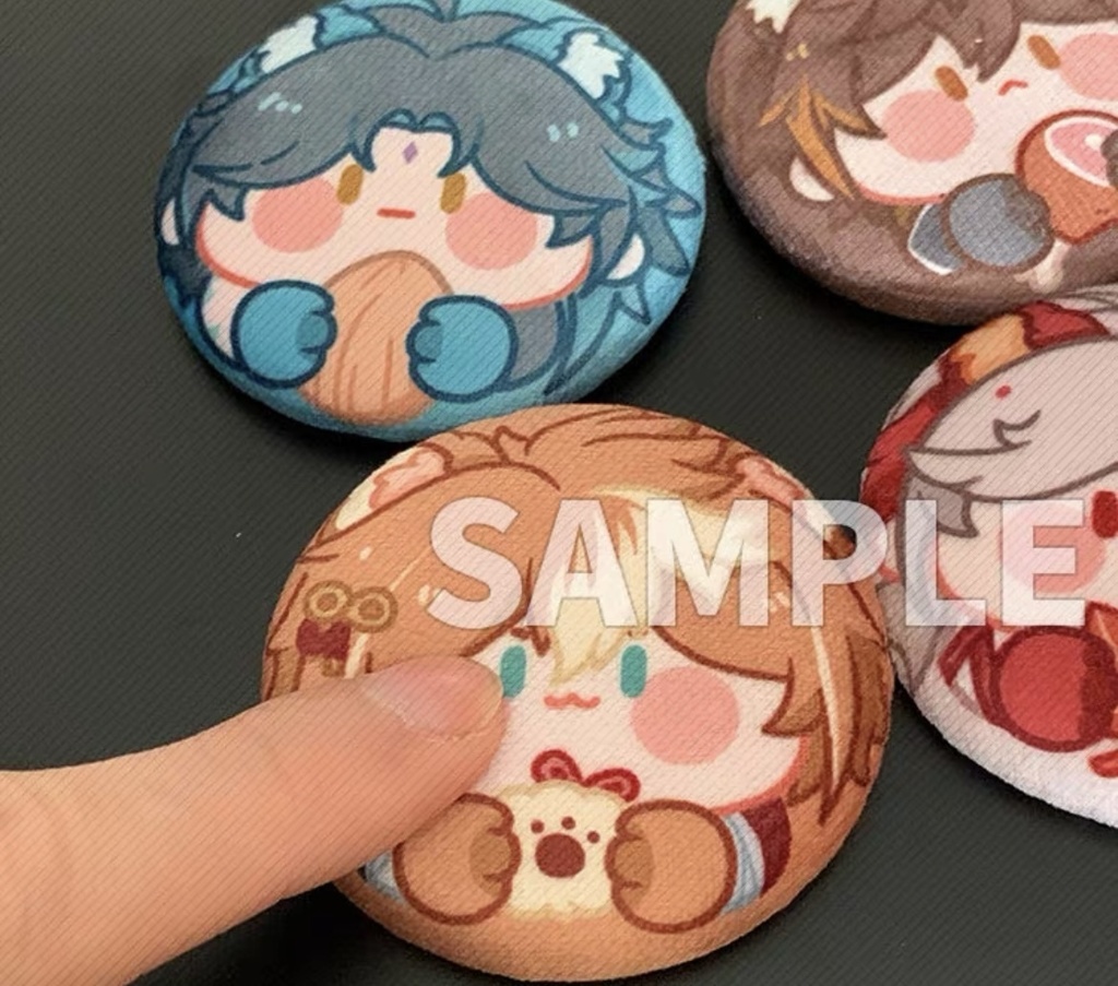 原神 ふわふわ布缶バッジ