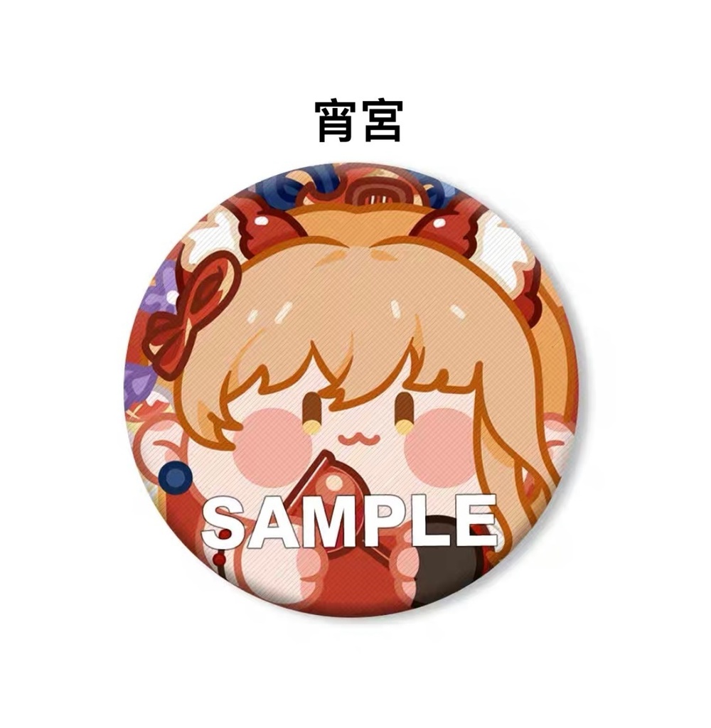 原神 ふわふわ布缶バッジ