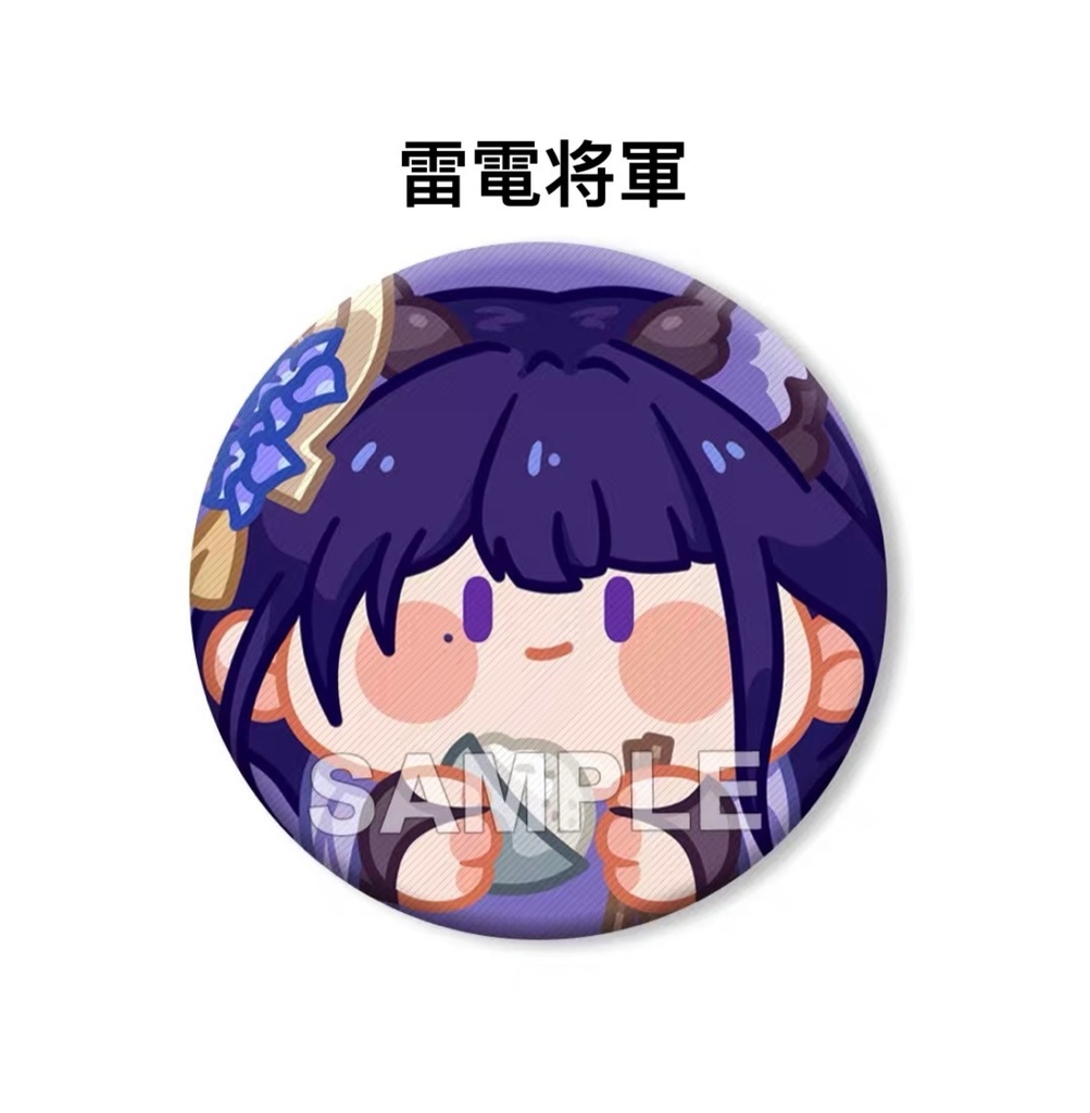 原神 ふわふわ布缶バッジ