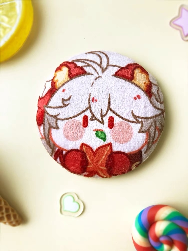 原神 ふわふわ布缶バッジ
