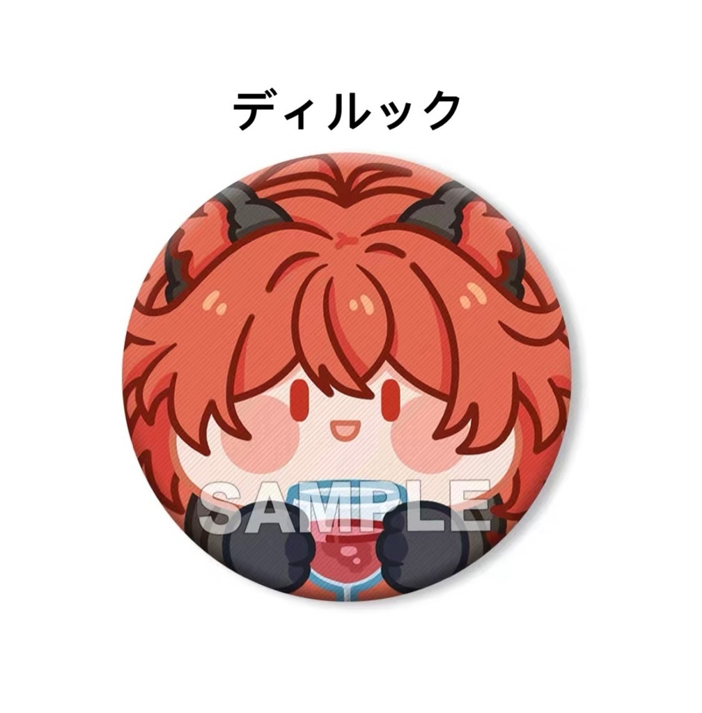 原神 ふわふわ布缶バッジ