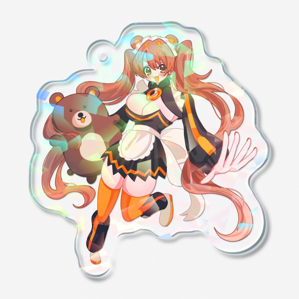 大熊のかわいいホログラムアクリルキーホルダー